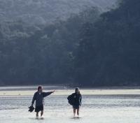 Wading in Torrent Bay